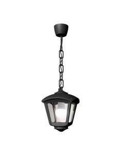 Farol techo con cadena sicar/roby, transparente, e27, negro, 195 x 195 x 700 mm