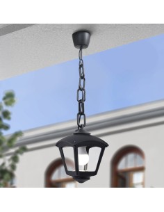 Farol techo con cadena sicar/roby, transparente, e27, negro, 195 x 195 x 700 mm 2