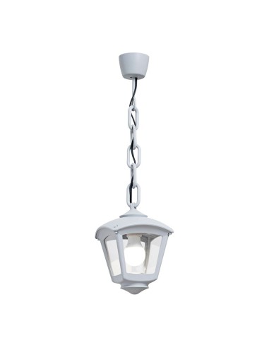 Farol techo con cadena sicar/roby, transparente, e27, blanco, 195 x 195 x 700 mm