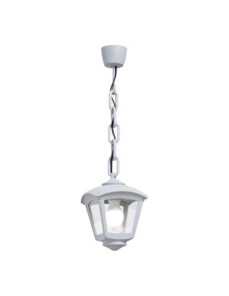 Farol techo con cadena sicar/roby, transparente, e27, blanco, 195 x 195 x 700 mm