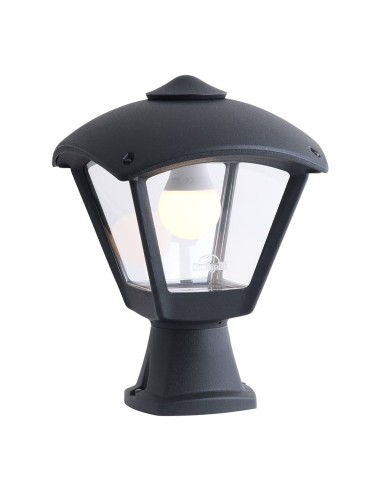 Farol sobremuro disma/roby, transparente, e27, negro, 195 x 195 x 290 mm