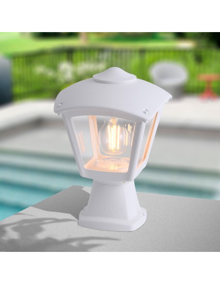 Farol sobremuro disma/roby, transparente, e27, blanco, 195 x 195 x 290 mm