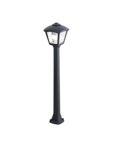 Farol baliza con poste giaffa/roby, transparente, e27, negro, 195 x 195 x 945 mm