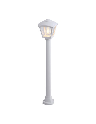 Farol baliza con poste giaffa/roby, transparente, e27, blanco, 195 x 195 x 945 mm