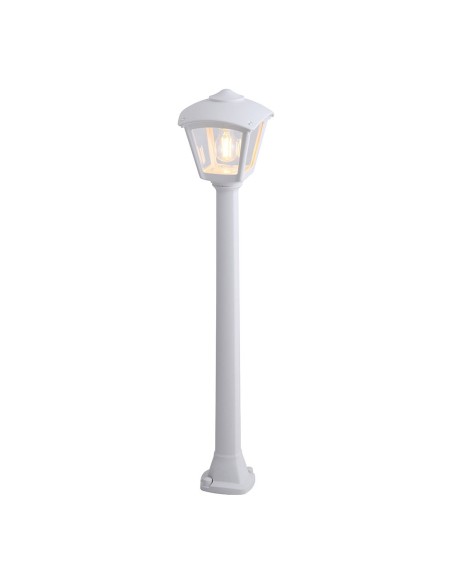 Farol baliza con poste giaffa/roby, transparente, e27, blanco, 195 x 195 x 945 mm