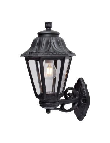 Farol pared con brazo bisso/anna, transparente, e27, negro, 220 x 275 x 450 mm