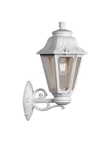 Farol pared con brazo bisso/anna, transparente, e27, blanco, 220 x 275 x 450 mm