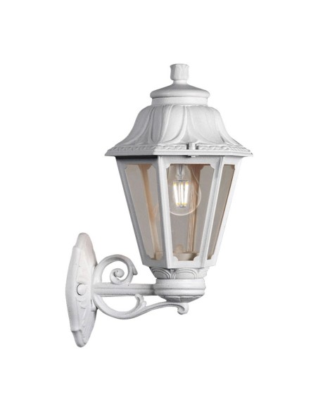 Farol pared con brazo bisso/anna, transparente, e27, blanco, 220 x 275 x 450 mm