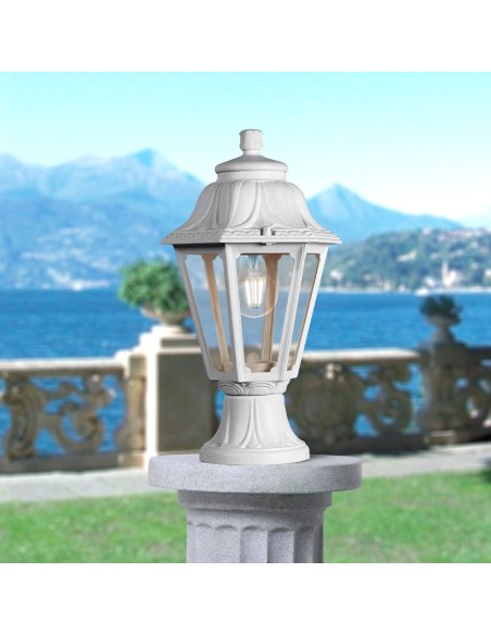 Farol sobremuro mikrolot/anna, transparente, e27, blanco, ø220 x 385 mm