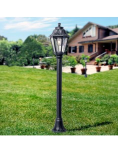 Farol baliza con poste mizar/anna, transparente, e27, negro, ø220 x 1100 mm 2