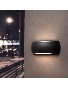 Aplique ovalado con visera francy, translúcido, e27, negro, 300 x 85 x 130 mm 2