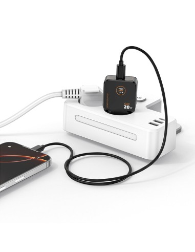 Cargador ultrarápido gan 20 w negro + cable...