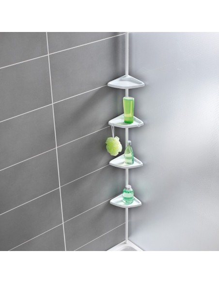 Rinconera telescópica blanca, easy, 23,5 x 17,5 x 78- 265 cm