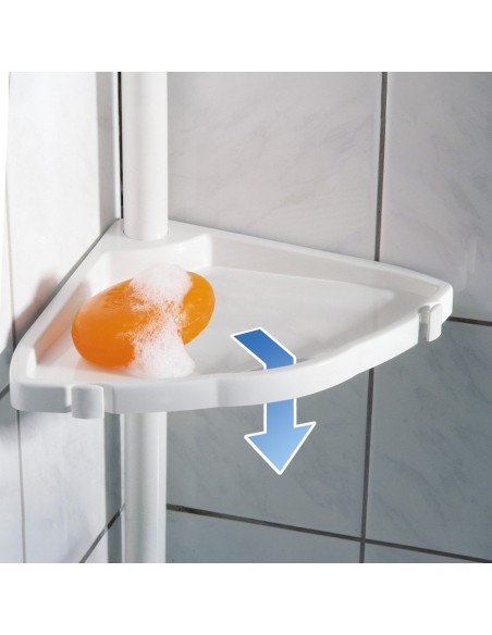 Rinconera telescópica blanca, easy, 23,5 x 17,5 x 78- 265 cm