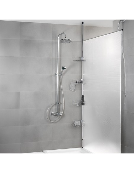 Rinconera telescópica de acero inoxidable, dolcedo, 31 x 23 x 65 - 275 cm