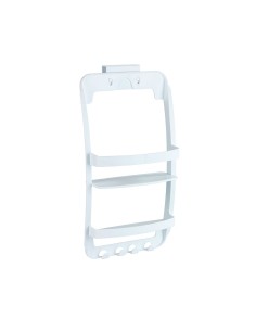 Estante de baño, blanco, con fijación polivalente, universal, 26 x 11,5 x 50 cm
