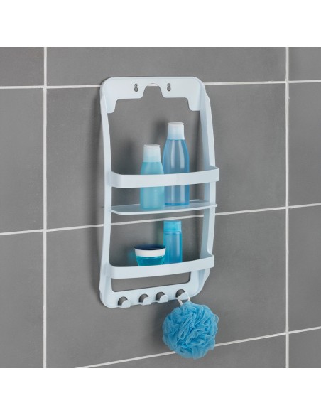 Estante de baño, blanco, con fijación polivalente, universal, 26 x 11,5 x 50 cm