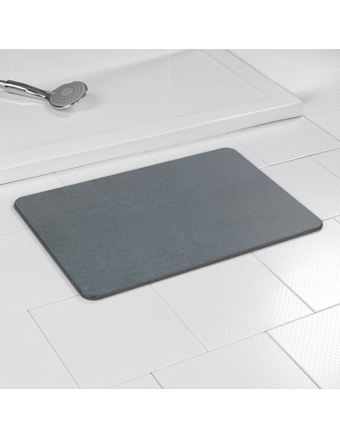 Alfombra de baño antideslizante de diatomita, gris, 60 x 39 cm