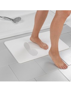 Alfombra de baño antideslizante de diatomita, blanco, 60 x 39 cm 2