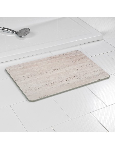Alfombra de baño antideslizante de diatomita, granito, 60 x 39 cm