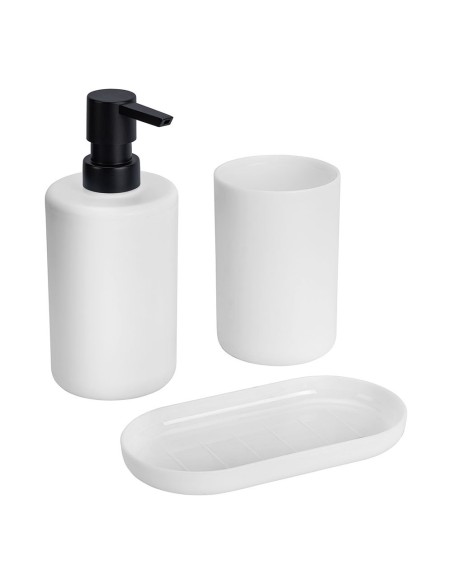 Set de baño, fano, blanco, 3 piezas