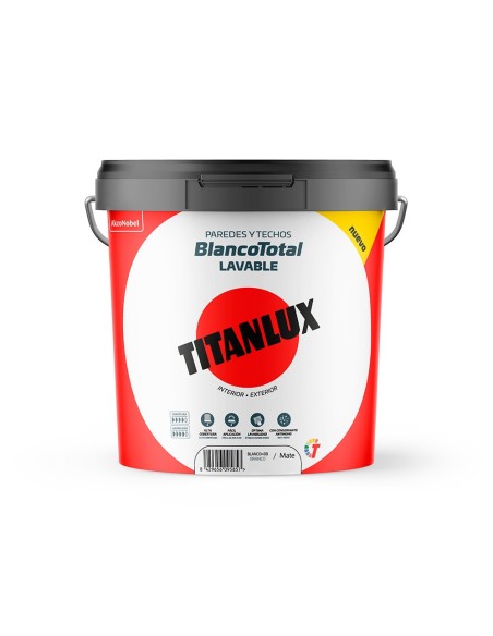 Pintura plástica acrílica estirenada, interior/exterior, blanco total,4 l