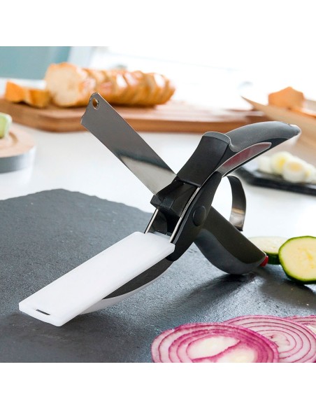 Cuchillo - tijera con mini tabla de cortar integrada