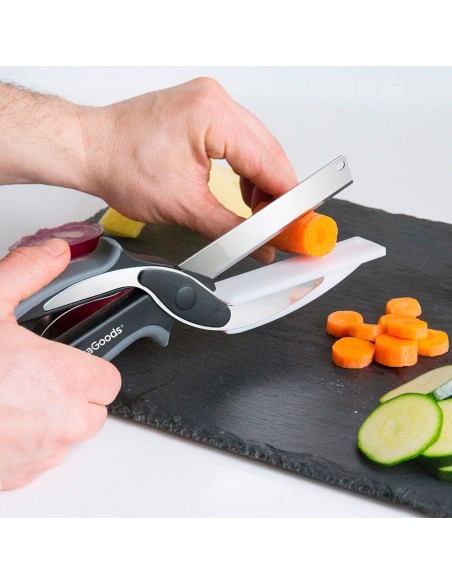 Cuchillo - tijera con mini tabla de cortar integrada