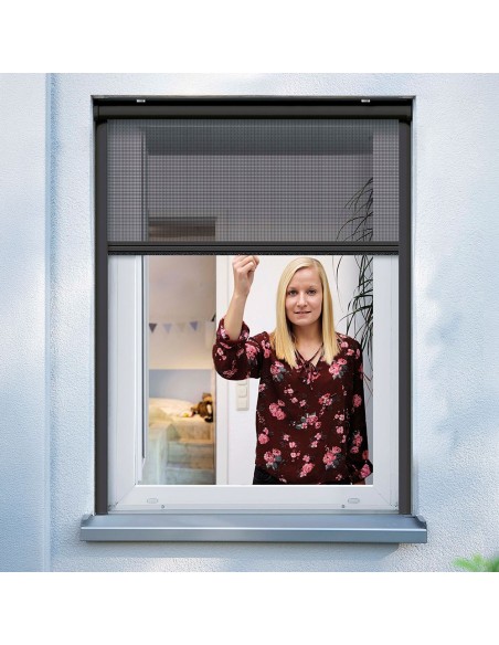 Mosquitera enrollable, antracita, 130 x 160 cm
