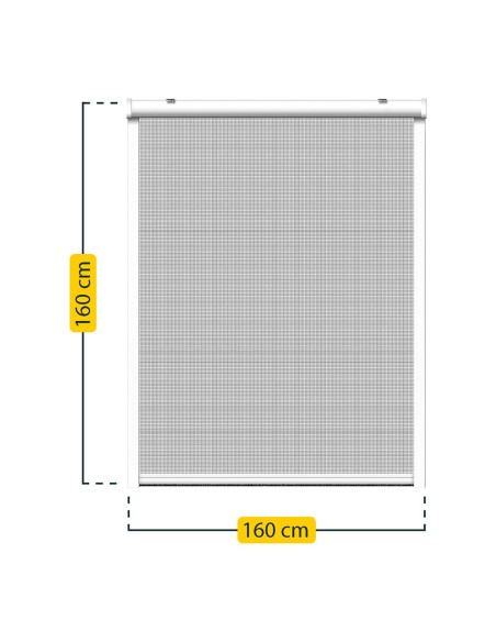 Mosquitera enrollable, blanca, 160 x 160 cm