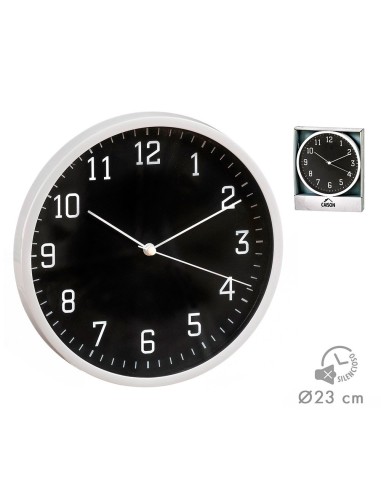Reloj pared negro/blanco ø21,5 cm