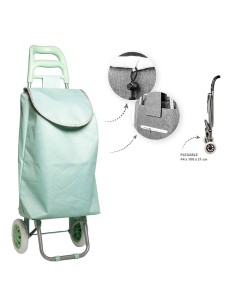 Carro de la compra plegable, verde, 2 ruedas