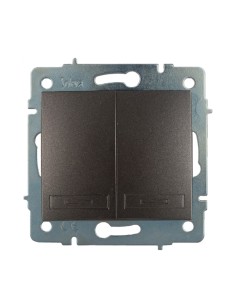 Doble conmutador interruptor empotrar sin marco 10ax 250 v~ grafito
