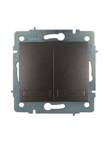 Doble conmutador interruptor empotrar sin marco 10ax 250 v~ grafito
