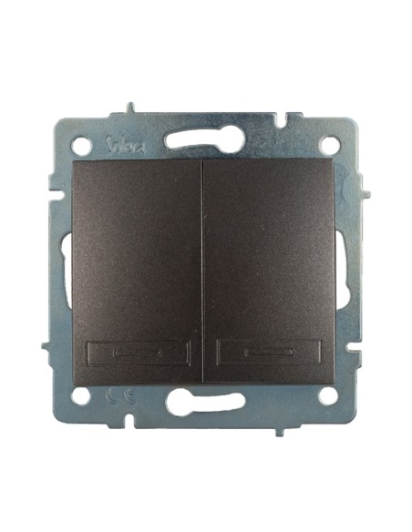 Doble conmutador interruptor empotrar sin marco 10ax 250 v~ grafito
