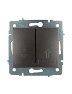 Pulsador doble persiana empotrar sin marco 10a 250 v~ grafito