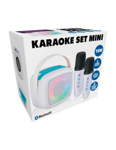 Karaoke set mini inalámbrico + 2 micrófonos,...