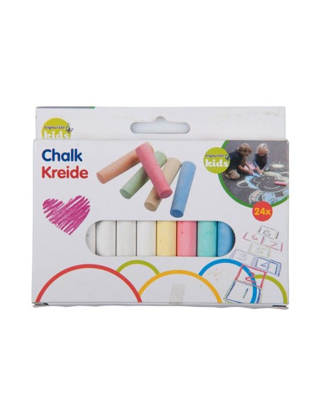 Tizas de colores y blancas, 24 uds