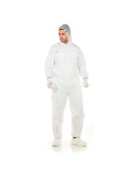 Buzo desechable blanco, fabricado en polipropileno, talla xl