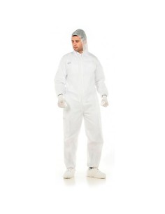 Buzo desechable blanco, fabricado en polipropileno, talla xxl