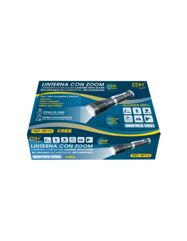 Linterna mini 1 led, 10 w, 800 lm, 6500 k,...