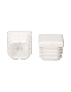 Contera interior cuadrada con aleta, 22 x 22 mm, blanca