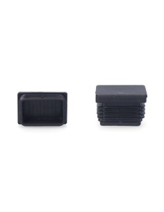 Contera interior rectangular con aleta, 80 x 20 mm, negra