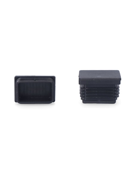 Contera interior rectangular con aleta, 80 x 20 mm, negra