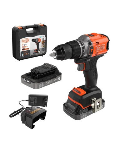 Kit taladro percutor brushless 18 v, ø13 mm, con 2 baterías 2 ah y cargador