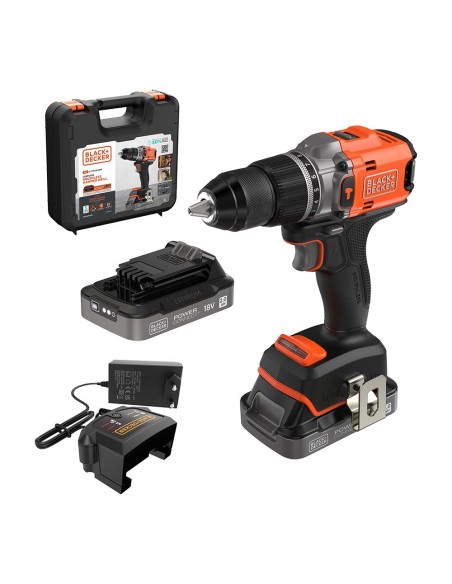 Kit taladro percutor brushless 18 v, ø13 mm, con 2 baterías 2 ah y cargador