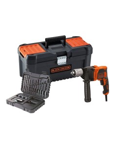 Kit taladro percutor 850 w, ø13 mm + 32 accesorios en maletín + caja, con cable