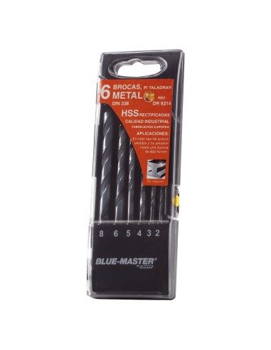 Brocas din338 hss rectificadas ø2-8 mm, juego 6 piezas