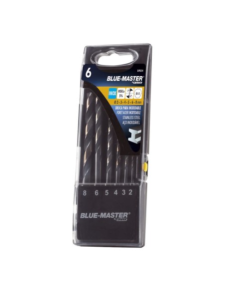 Brocas din338 hss-co split point/antislip inox ø2-8 mm, juego 6 piezas