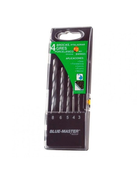 Brocas profesionales porcelánico ø4-5-6-8mm, juego 4 piezas